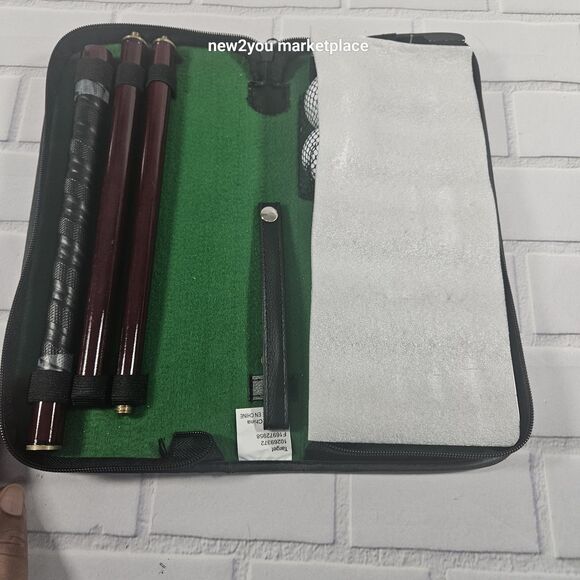Indoor Golf Practice Putter Set In Case Orbit Office Travel Putter Balls Hole - Picture 2 of 5
